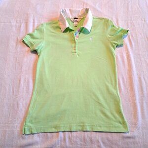 Lilly Pulitzer women's White Label light green polo shirt size XS slim fit